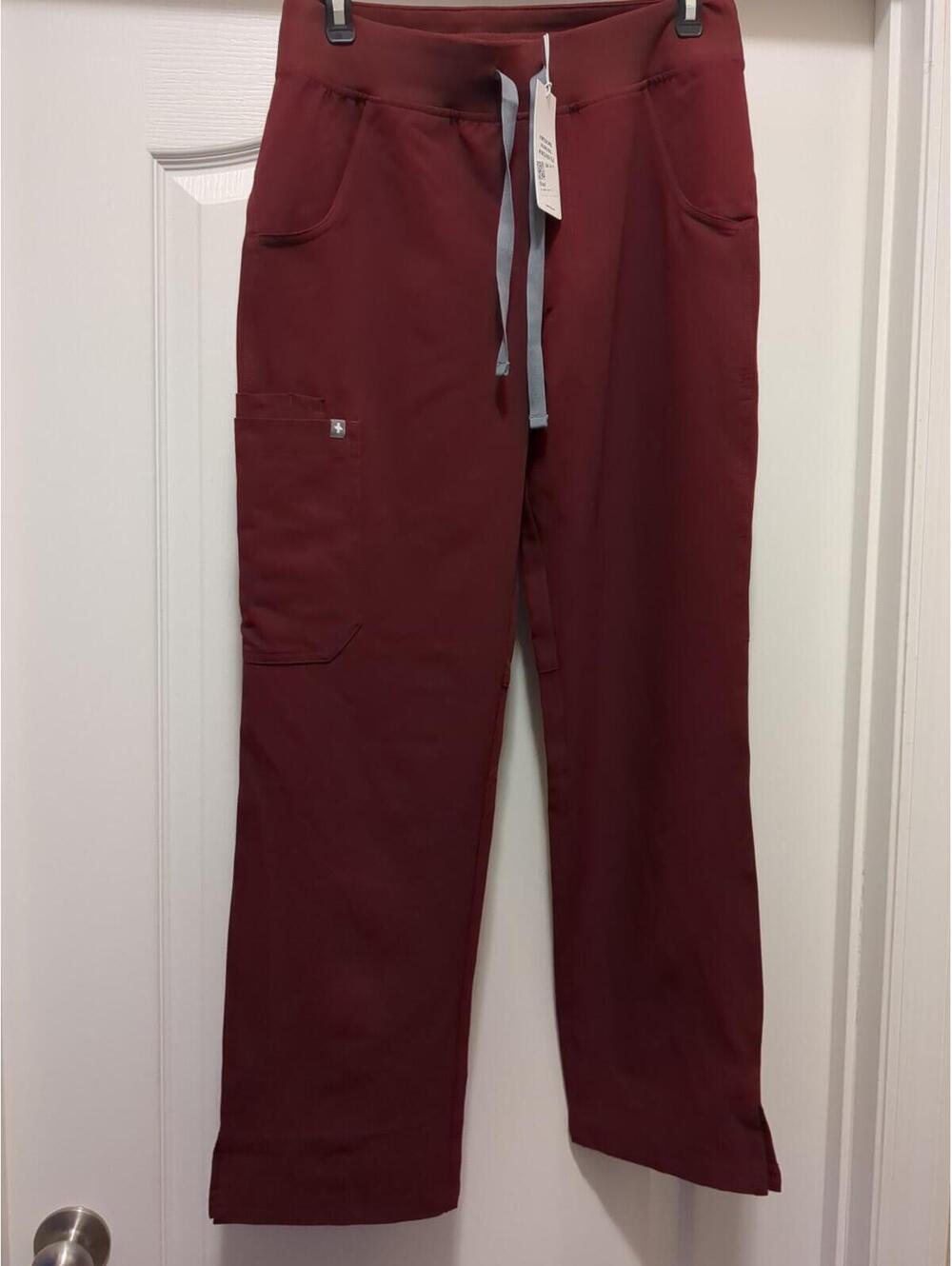 NWT Figs Burgundy Rust High Waisted Seville Scrub Legging Size Small Petite